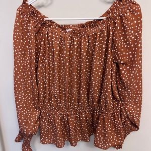 Pink lily off shoulder top